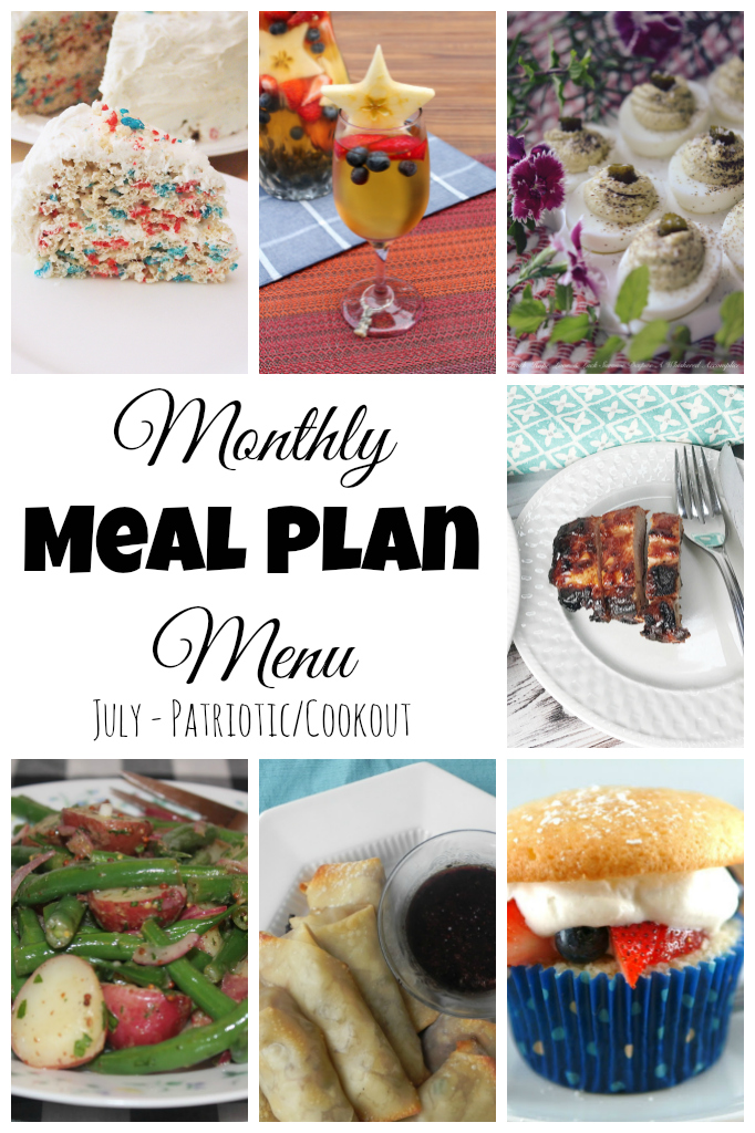 Patriotic Meal Plan for July... all things red, white, and blue!