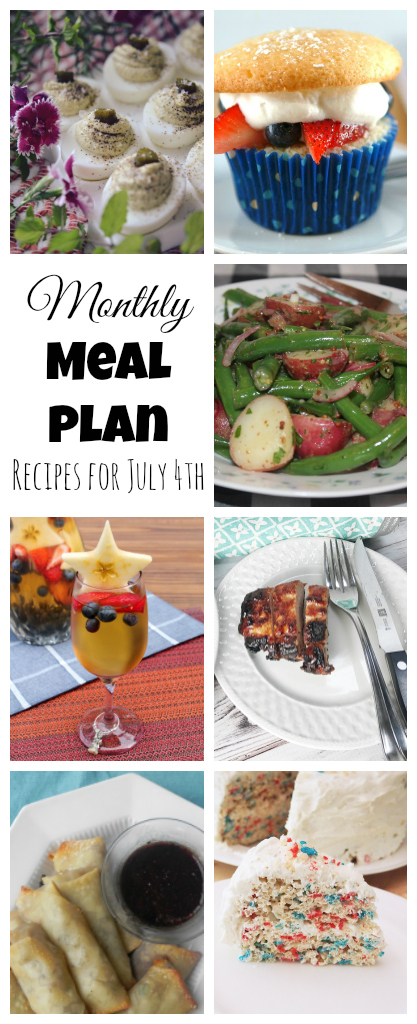 Patriotic Meal Plan for July... all things red, white, and blue!