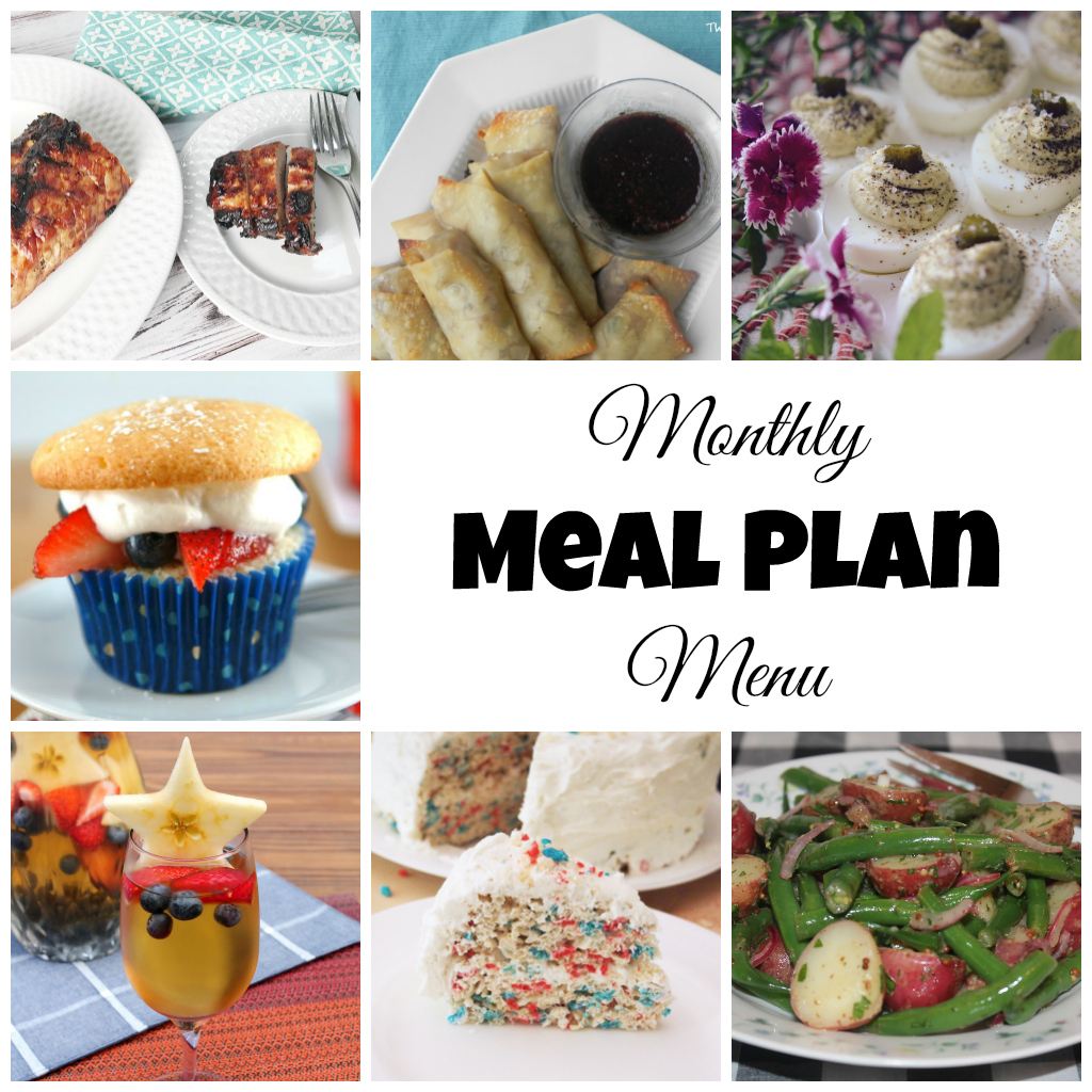 Patriotic Meal Plan for July... all things red, white, and blue!