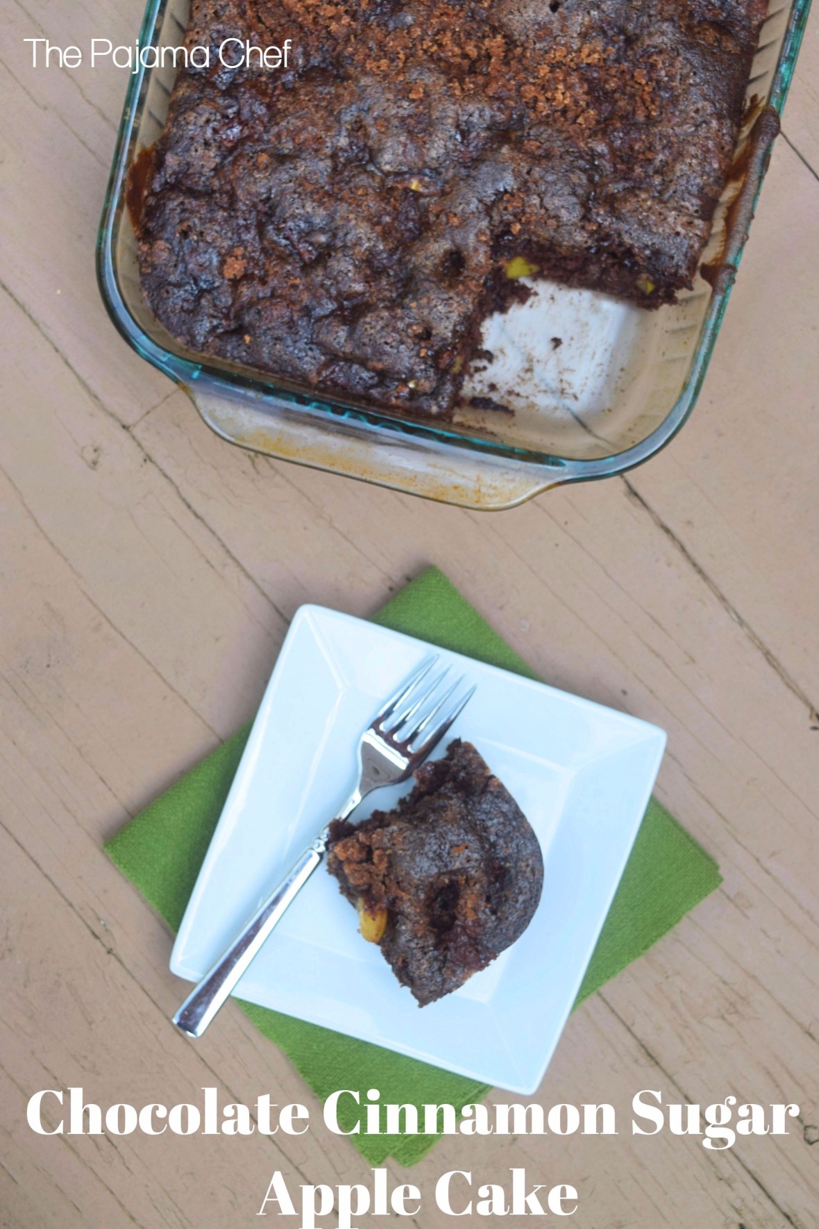 Chocolate Cinnamon Sugar Apple Cake - Sweet chocolate cake studded with fresh apples and topped with cinnamon sugar... this fall favorite is sure to please! #Choctoberfest #ImperialSugar #sponsored #ad