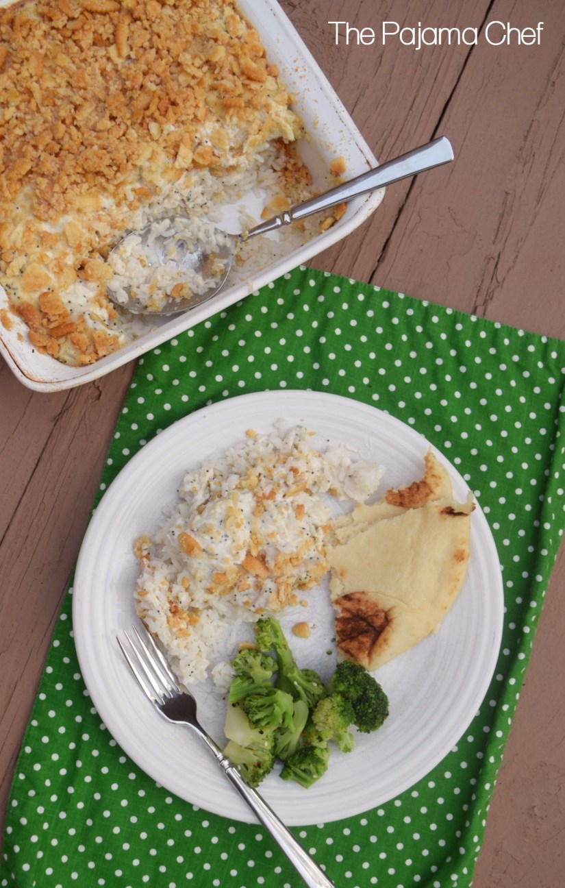 Comforting and homey, poppy seed chicken casserole is a classic--and for good reason! This makeover recipe is a *little* healthier thanks to a (simple) homemade cream of chicken soup and the addition of greek yogurt instead of all that sour cream.