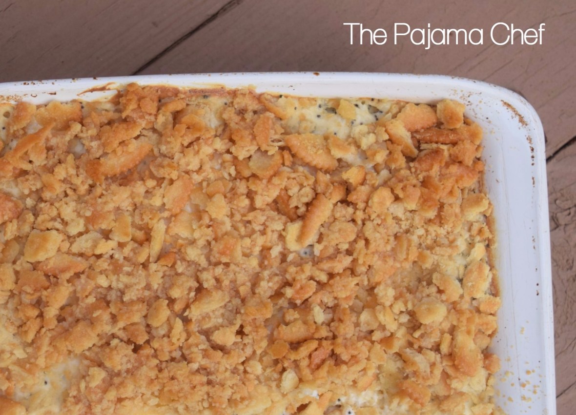 Comforting and homey, poppy seed chicken casserole is a classic--and for good reason! This makeover recipe is a *little* healthier thanks to a (simple) homemade cream of chicken soup and the addition of greek yogurt instead of all that sour cream.