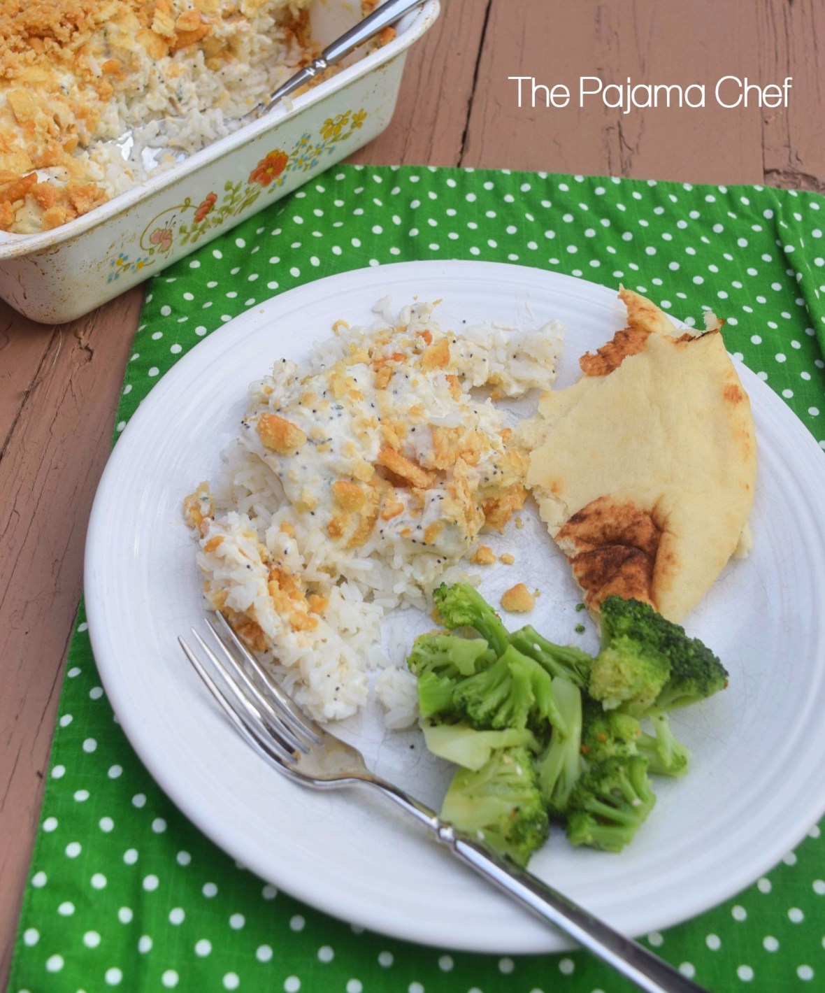 Comforting and homey, poppy seed chicken casserole is a classic--and for good reason! This makeover recipe is a *little* healthier thanks to a (simple) homemade cream of chicken soup and the addition of greek yogurt instead of all that sour cream.