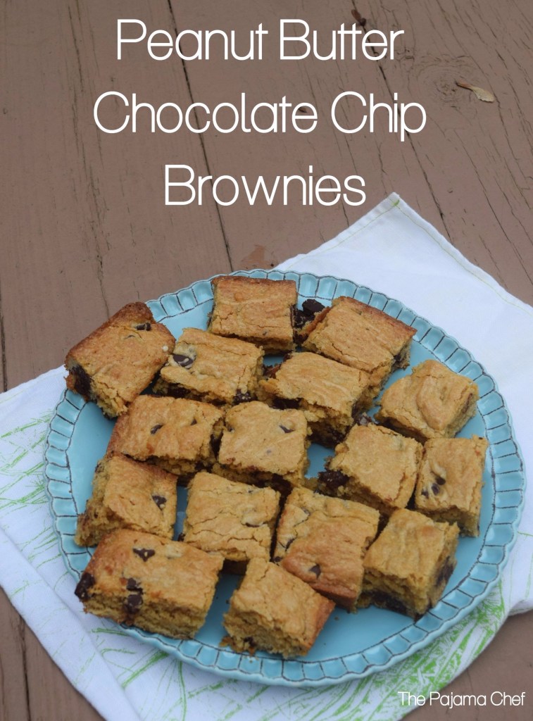 Chewy peanut butter bars with lots of milk chocolate chips. These seriously taste like a peanut butter brownie, and they are so easy! Add them to your holiday baking list, stat.