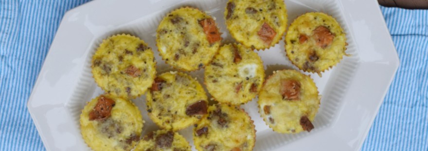 Layered sweet potato and sausage scrambled egg muffins to make your mornings better! These little treats are so flavorful and delicious. They're toddler approved and freeze great!