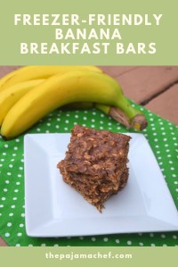 These simple freezer-friendly banana breakfast bars come together in a snap and taste SO good! They're a great breakfast or snack that everyone will love. #FantasticalFoodFight via thepajamachef.com
