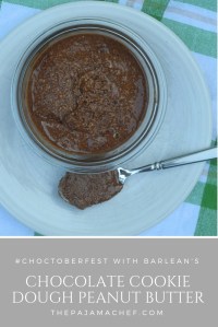 Jump on the homemade nut butter train with this chocolately spread with a bit of cookie dough flair! This #Choctoberfest recipe is made with delicious Barlean's Butter Flavored Coconut Oil.